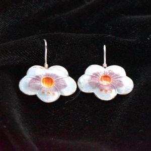Enamel on Sterling Silver Earrings